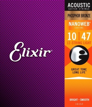 Elixir 16152 Nanoweb Ph.Bronze 12-String (10-47)